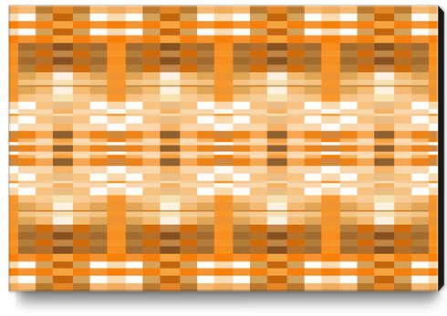 geometric symmetry pixel square pattern abstract background in brown Canvas Print by Timmy333