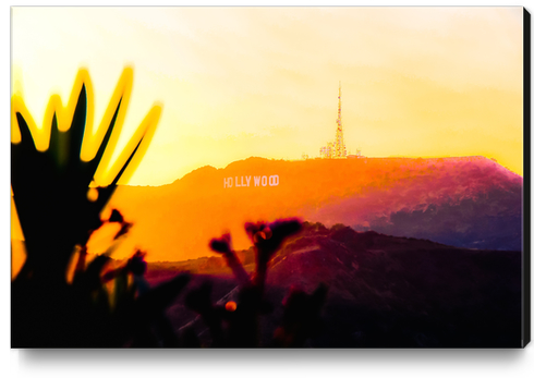 sunset sky at Hollywood Sign, Los Angeles, California, USA Canvas Print by Timmy333