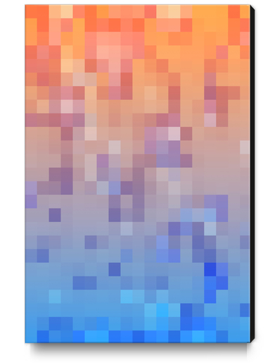 geometric pixel square pattern abstract background in blue orange Canvas Print by Timmy333