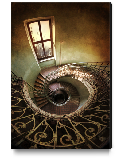 Spiral staircaise with a window Canvas Print by Jarek Blaminsky