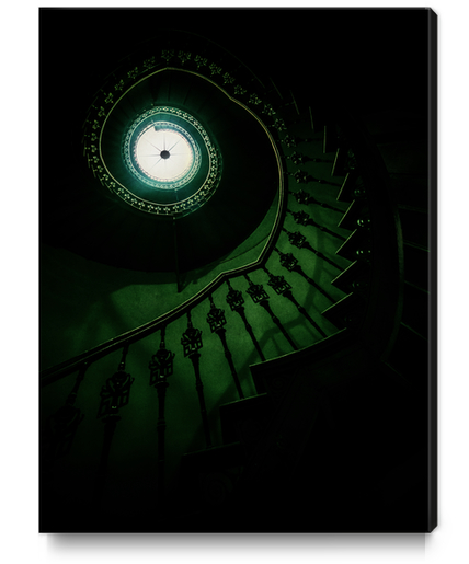 Spiral staircase in green tones Canvas Print by Jarek Blaminsky