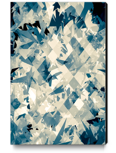 fractal geometric square pixel pattern abstract background in blue  Canvas Print by Timmy333