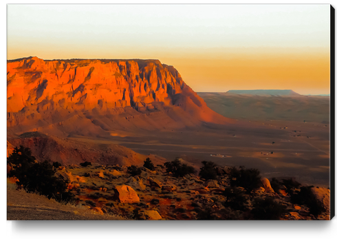 Summer desert with mountain view in Utah USA Canvas Print by Timmy333