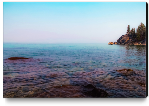 Island with pine tree at Emerald bay Lake Tahoe California USA Canvas Print by Timmy333