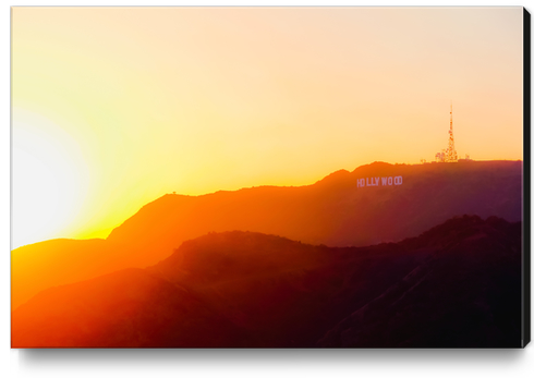 Summer sunset sky at Hollywood Sign Los Angeles California USA Canvas Print by Timmy333