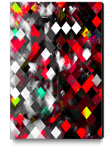 red geometric pixel square pattern abstract art background Canvas Print by Timmy333