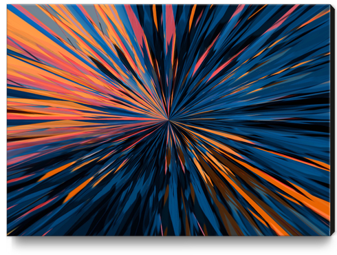 psychedelic splash painting abstract pattern in orange brown pink blue Canvas Print by Timmy333