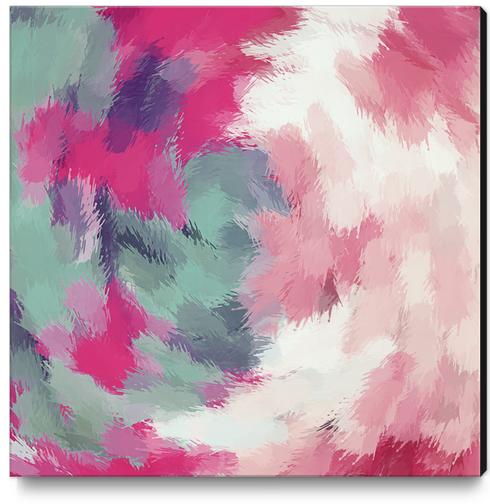 red pink and green painting texture abstract background Canvas Print by Timmy333