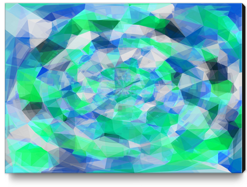 geometric polygon abstract pattern in blue and green Canvas Print by Timmy333