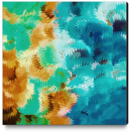 green blue and brown painting abstract background Canvas Print by Timmy333