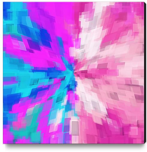 pink and blue square pattern painting abstract background Canvas Print by Timmy333