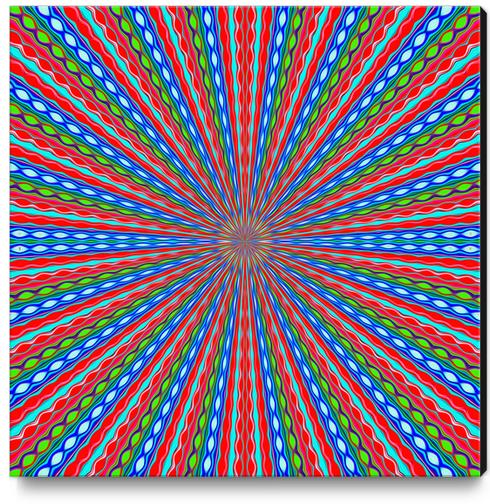 red blue and green line drawing abstract background Canvas Print by Timmy333