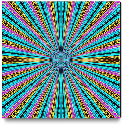 blue pink yellow and black abstract pattern background Canvas Print by Timmy333