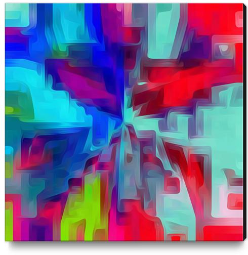 red blue pink and green painting texture abstract background Canvas Print by Timmy333