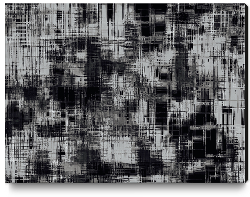 geometric art texture abstract background in black and white Canvas Print by Timmy333