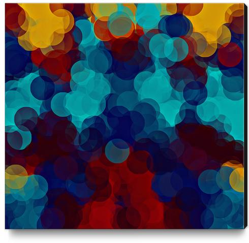 blue red and yellow circle pattern abstract background Canvas Print by Timmy333