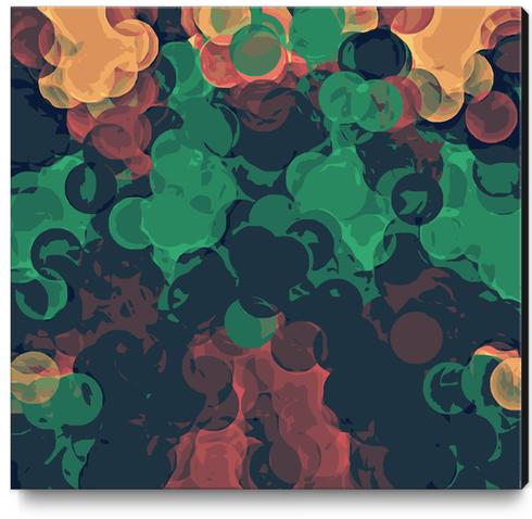 green brown orange and black circle abstract background Canvas Print by Timmy333