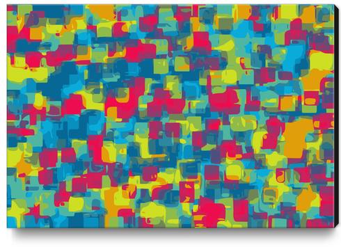 blue yellow and red square pattern abstract background Canvas Print by Timmy333