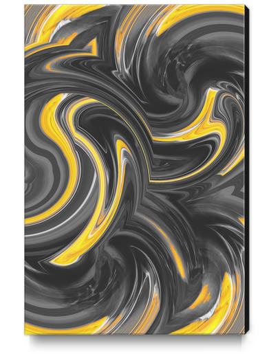 yellow and black spiral painting abstract background Canvas Print by Timmy333