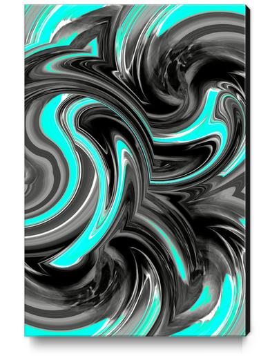 blue and black curly painting texture abstract background Canvas Print by Timmy333