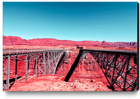 bridge in the desert with blue sky in the USA Canvas Print by Timmy333