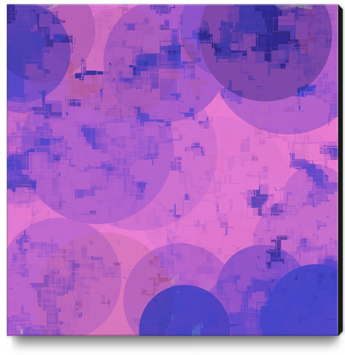 geometric circle and square pattern abstract in pink purple Canvas Print by Timmy333