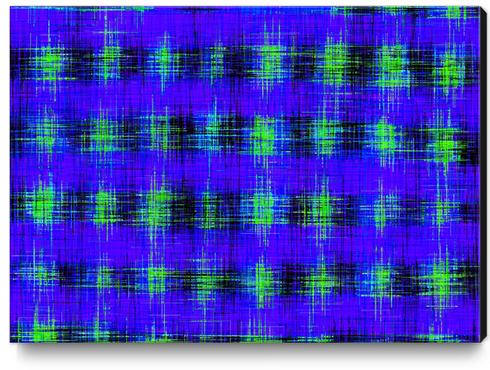 plaid pattern abstract texture in blue green black Canvas Print by Timmy333