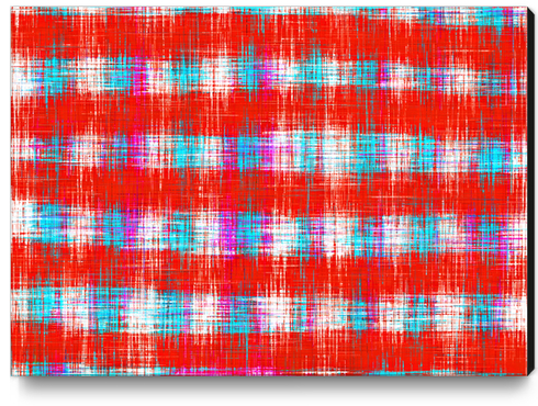 plaid pattern abstract texture in in red blue pink Canvas Print by Timmy333