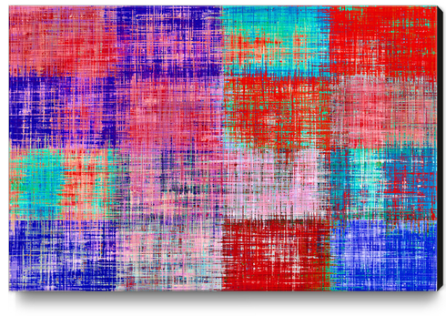 square plaid pattern texture abstract in red blue pink purple Canvas Print by Timmy333