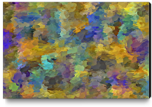 psychedelic painting abstract pattern in yellow brown blue Canvas Print by Timmy333