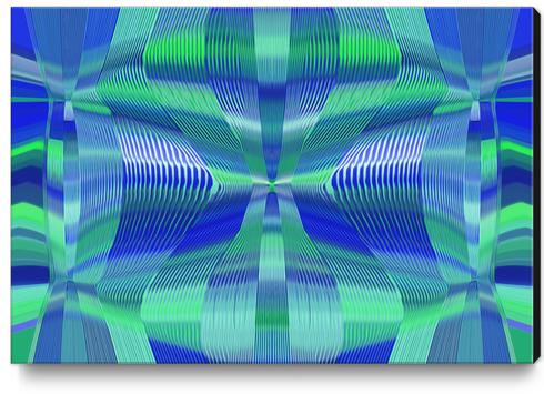 blue and green lines drawing texture abstract background Canvas Print by Timmy333