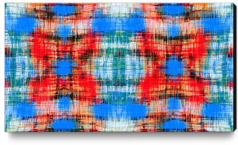 red blue green and black plaid pattern abstract background Canvas Print by Timmy333