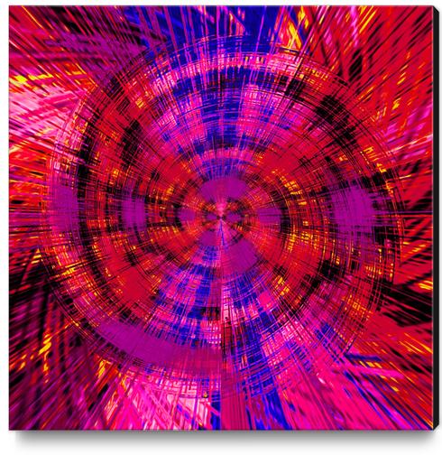 red blue pink and yellow circle plaid pattern abstract background Canvas Print by Timmy333