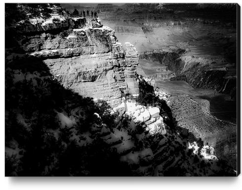 winter light at Grand Canyon national park, USA in black and white Canvas Print by Timmy333