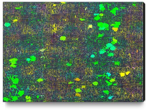 psychedelic abstract art texture background in green yellow black Canvas Print by Timmy333