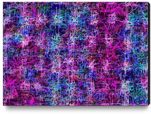 psychedelic abstract art pattern texture background in pink blue black Canvas Print by Timmy333