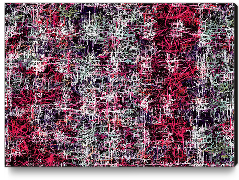 psychedelic abstract art pattern texture background in red pink black Canvas Print by Timmy333