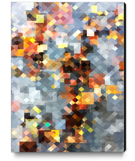 brown geometric square pixel pattern abstract background Canvas Print by Timmy333