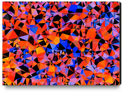 geometric triangle pattern abstract in blue orange red Canvas Print by Timmy333