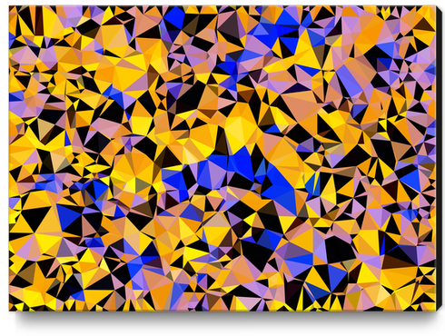 geometric triangle pattern abstract in orange blue yellow Canvas Print by Timmy333