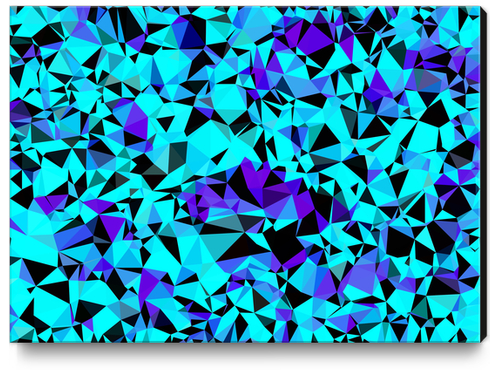 geometric triangle pattern abstract in blue purple black Canvas Print by Timmy333