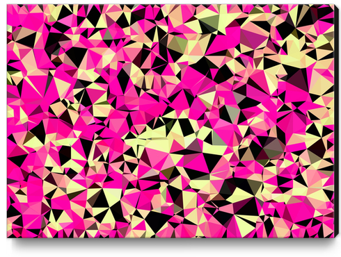 geometric triangle pattern abstract in pink and black Canvas Print by Timmy333