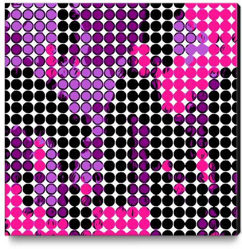 circle pattern graffiti drawing abstract in purple pink black Canvas Print by Timmy333