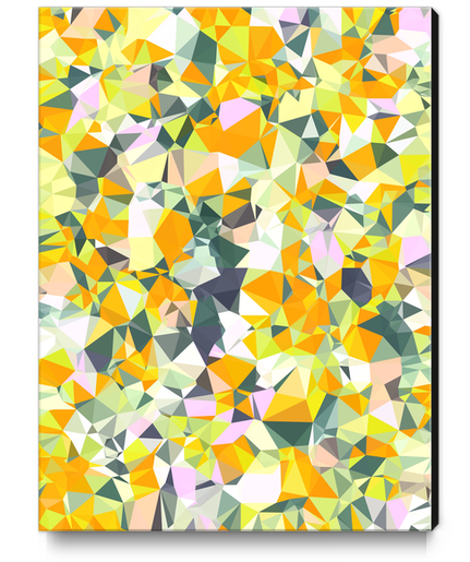 geometric triangle pattern abstract in orange green yellow Canvas Print by Timmy333