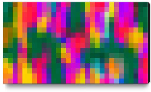 pink blue green orange yellow and purple pixel background Canvas Print by Timmy333