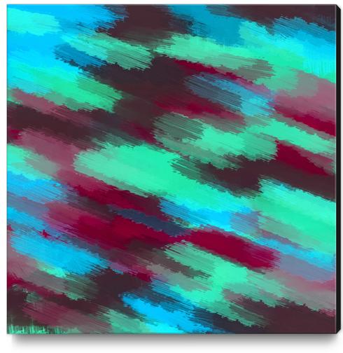 green blue red and brown painting texture abstract background Canvas Print by Timmy333