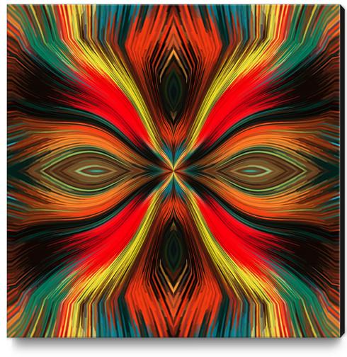 red yellow brown orange blue and green hairy face Canvas Print by Timmy333