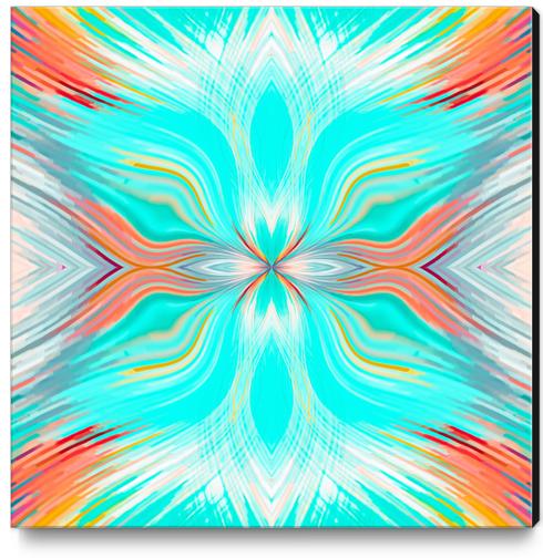 blue orange and pink line pattern abstract background Canvas Print by Timmy333