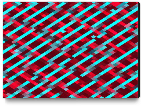 geometric pixel square pattern abstract background in red blue Canvas Print by Timmy333