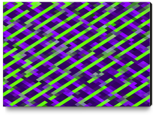 geometric pixel square pattern abstract background in purple green Canvas Print by Timmy333